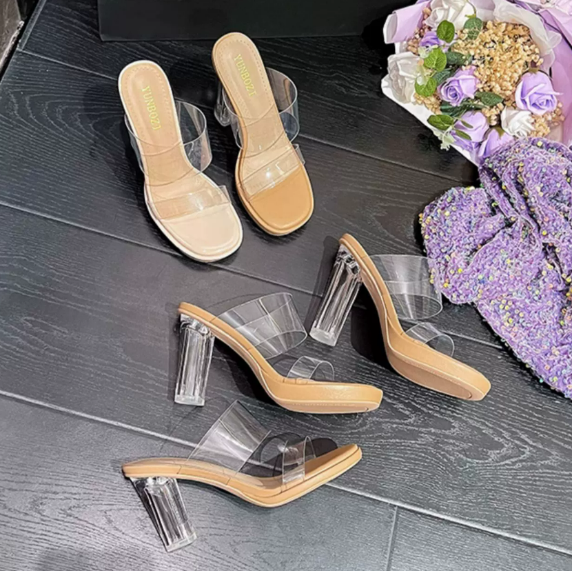 Clear cheap heels sales