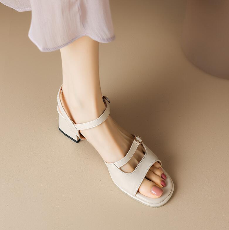 Petite Feet Ankle Strap Heels With Toe Cap ES125