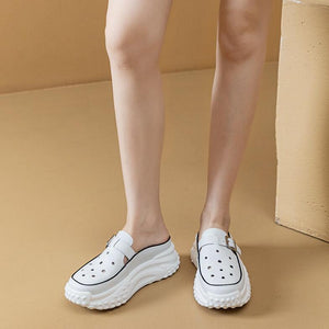 Petite Slip On Breathable Leather Casual Shoes MS93
