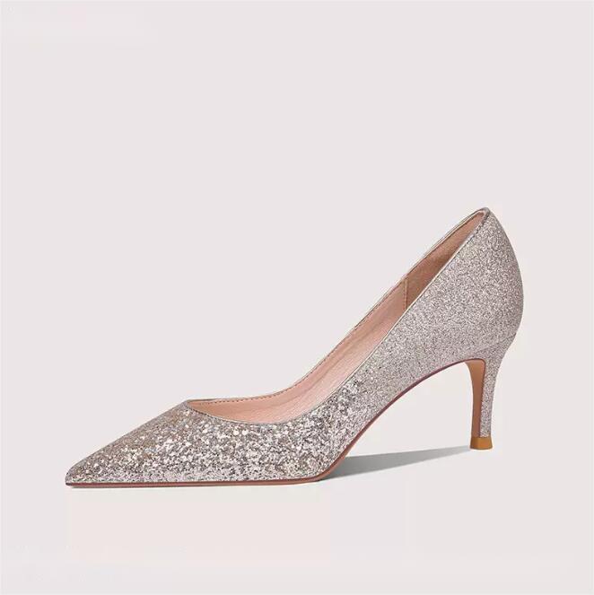 Pointed Glitter Heel Dress Shoes For Petite Feet MS356 US3(eu33)=UK1(215mm) / silver / 8cm Pointed Glitter Heel Dress Shoes For Petite Feet MS356 US3(eu33)=UK1(215mm) / silver / 8cm