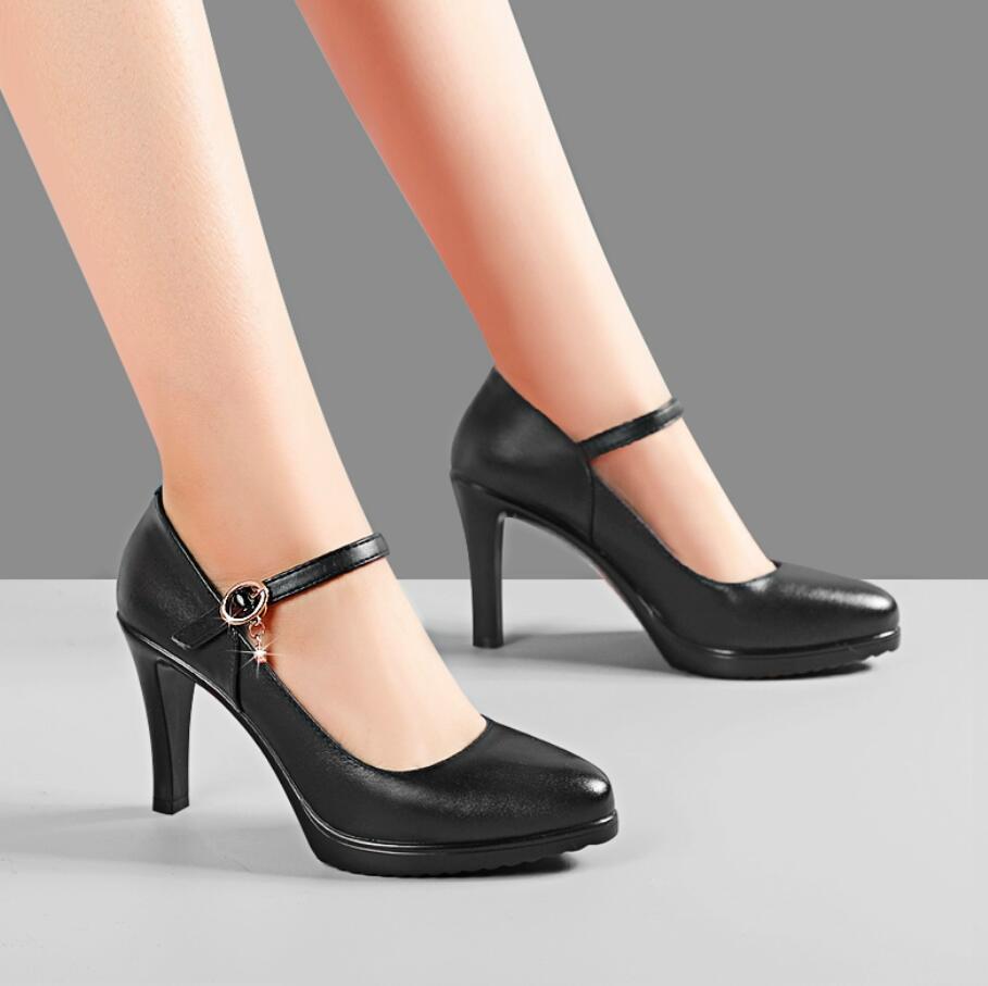 Women's Petite Size Black High Heel Mary Jane Shoes MS281 AstarShoes