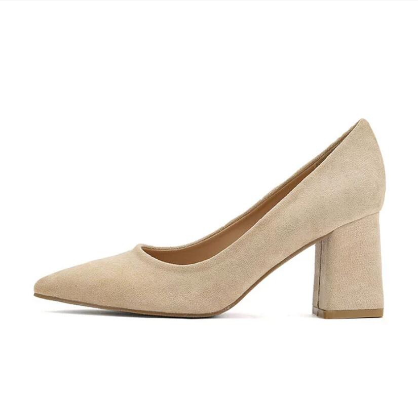 Chunky Heeled Suede Tall Tube