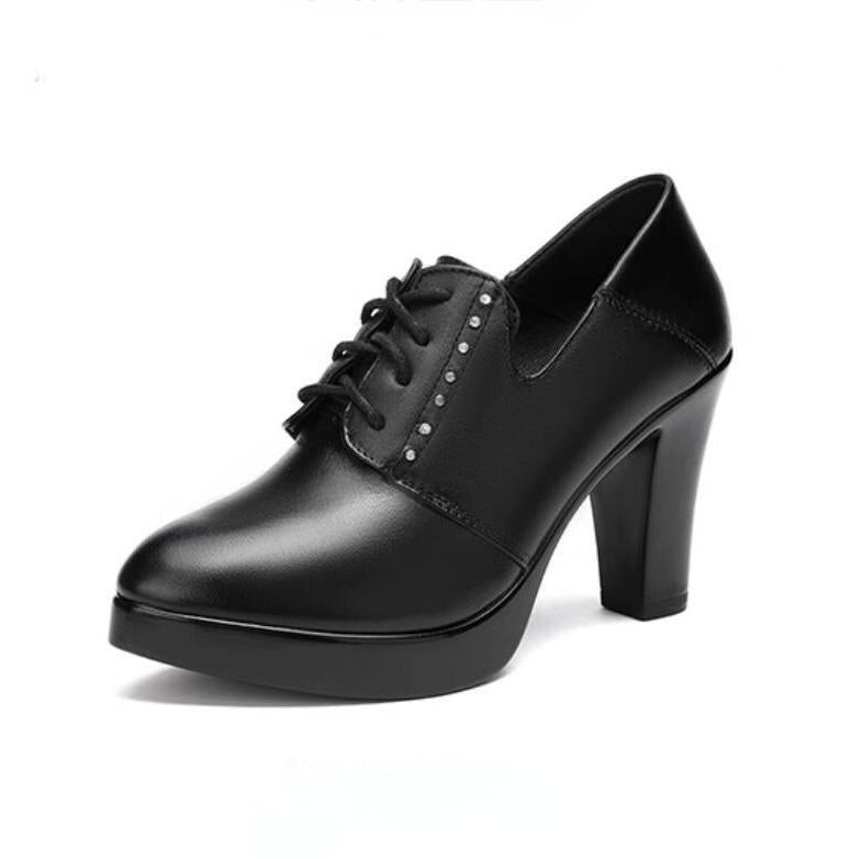 Women's Small Size Chunky Heel Oxfords TS127 - AstarShoes