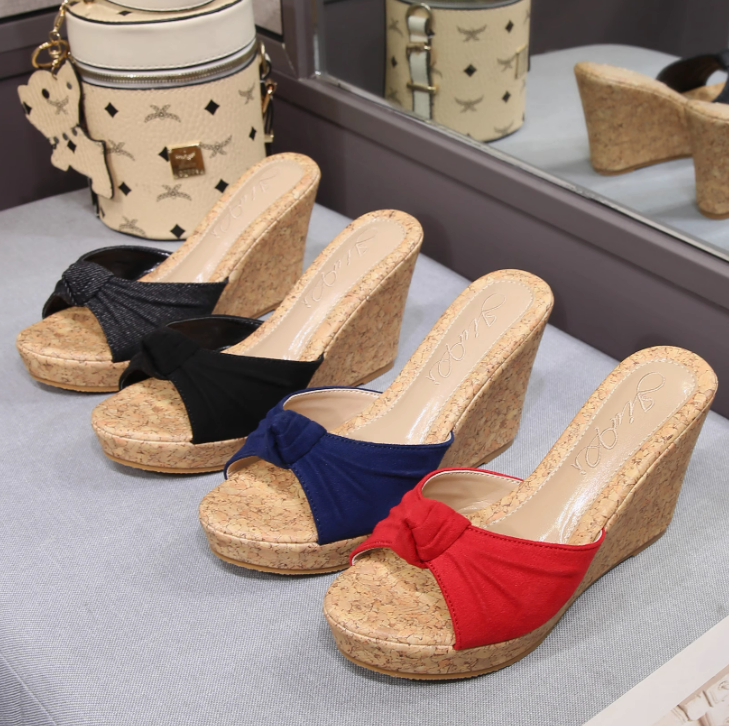 dress shoes for women wedges Women's Small Size Open Toe Wedge Heel Shoes FS88 US4(eu34)=UK2(220mm) / Black suede
