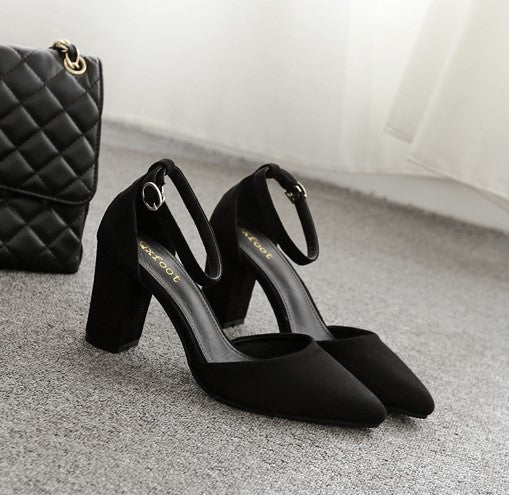Small black store block heels