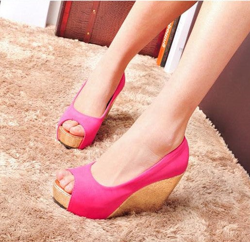 Small Size Peep Wedge Heels SS309