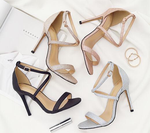 Women's Petite Size Small Feet Glitter Strap Heel Dress Sandals Silver US4(Eu34)=UK2(220mm) / Champagne / 10cm Women's Petite Size Small Feet Glitter Strap Heel Dress Sandals Silver US4(Eu34)=UK2(220mm) / Champagne / 10cm