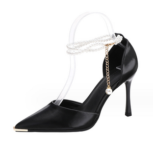Petite Feet Ankle Strap Side Empty Heels MS76