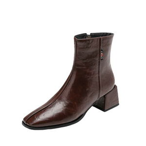 Block Chunky Ankle Boots For Petite Feet FS158