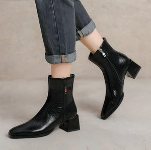 Block Chunky Ankle Boots For Petite Feet FS158