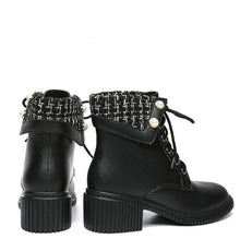 Block Heel Lace Up Ankle Boots For Petite Feet GS204