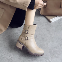 Women's Petite Size Block Heel Short Boots GR21