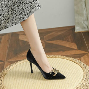 Heeled Pump Shoes With Buckle For Petite Feet ES98