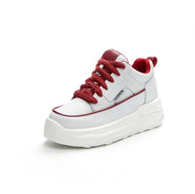 Lace Up Thicksole Leather Sneakers For Petite Feet MS96