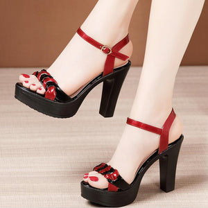 Ladies Small Feet Chunky High Heel Platform Sandals MS376