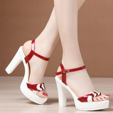 Ladies Small Feet Chunky High Heel Platform Sandals MS376