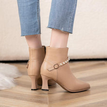Ladies Small Size Side Zipper Leather Boots ES130