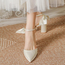 Petite Beige Satin Shoes With Back Bow Tie SS2612