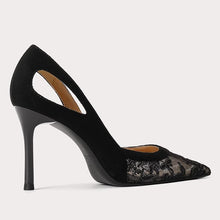 Petite Black Lace Mesh Dress Heels For Women TS16