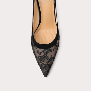 Petite Black Lace Mesh Dress Heels For Women TS16 US4(eu34)=UK2(220mm) / 6cm Petite Black Lace Mesh Dress Heels For Women TS16 US4(eu34)=UK2(220mm) / 6cm
