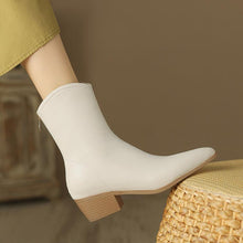 Petite Block Heel Back Zipper Ankle Boots FS347