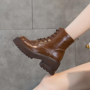 Petite Block Heel Zipper Ankle Boots AP168