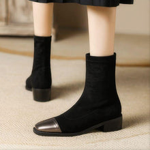 Petite Block Low Heel Boots For Women MS161
