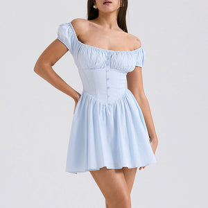 Petite Bubble Sleeves Short Skirt PCD42