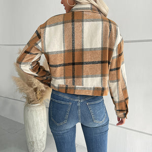 Petite Checkered Long Sleeved Jacket PCD55