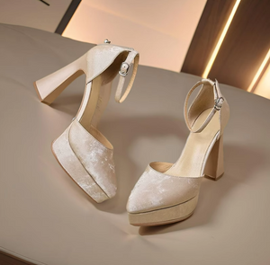 Petite Chunky Heel Closed Sandal Shoes TS406