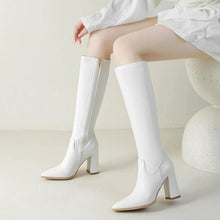 Petite Chunky High Heel Long Boots For Women FS197