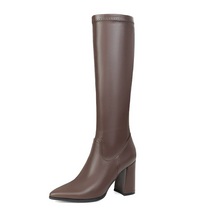 Petite Chunky High Heel Long Boots For Women FS197
