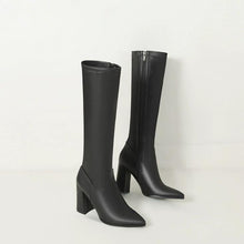 Petite Chunky High Heel Long Boots For Women FS197