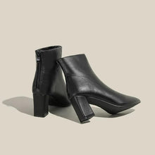 Petite Chunky High Heel Pointy Ankle Boots GS179