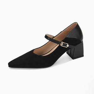 Petite Chunky Pointed Mary Jane Heels MS263