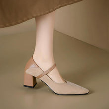 Petite Chunky Pointed Mary Jane Heels MS263
