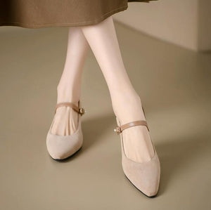 Petite Chunky Pointed Mary Jane Heels MS263