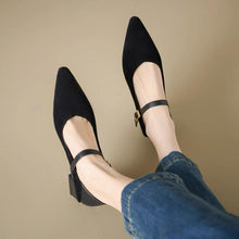Petite Chunky Pointed Mary Jane Heels MS263