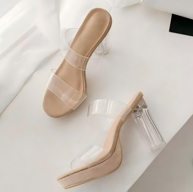 clear dress shoes for women Petite Feet Womens Small Size Ankle Strap Clear Heel Sandals US1.5(eu31)=UK12(205mm)