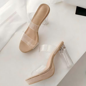 Petite Feet Womens Small Size Ankle Strap Clear Heel Sandals US1.5(eu31)=UK12(205mm)