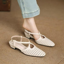 Petite Cross Strap Block Heel Shoes FS73