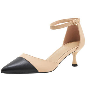 Petite Feet Ankle Strap Heels With Toe Cap ES125
