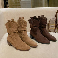 Petite Feet Block Heel Suede Short Boots FS240