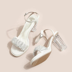 Petite Feet Clear Heeled Ankle Strap Sandals MS512
