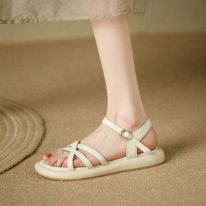 Petite Feet Cross Strap Flat Heel Sandal Shoes FS219