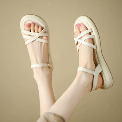 Petite Feet Cross Strap Flat Heel Sandal Shoes FS219