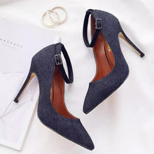 Petite Feet Denim Cotton Ankle Strap Heels SS2633