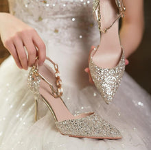 Petite Feet Gold Glitter Ankle Strap Heels SS27118