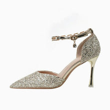 Petite Feet Gold Glitter Ankle Strap Heels SS27118