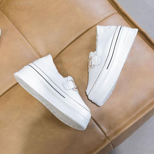 Petite Feet Height Increase Inner Heel Leather Sneakers MS368
